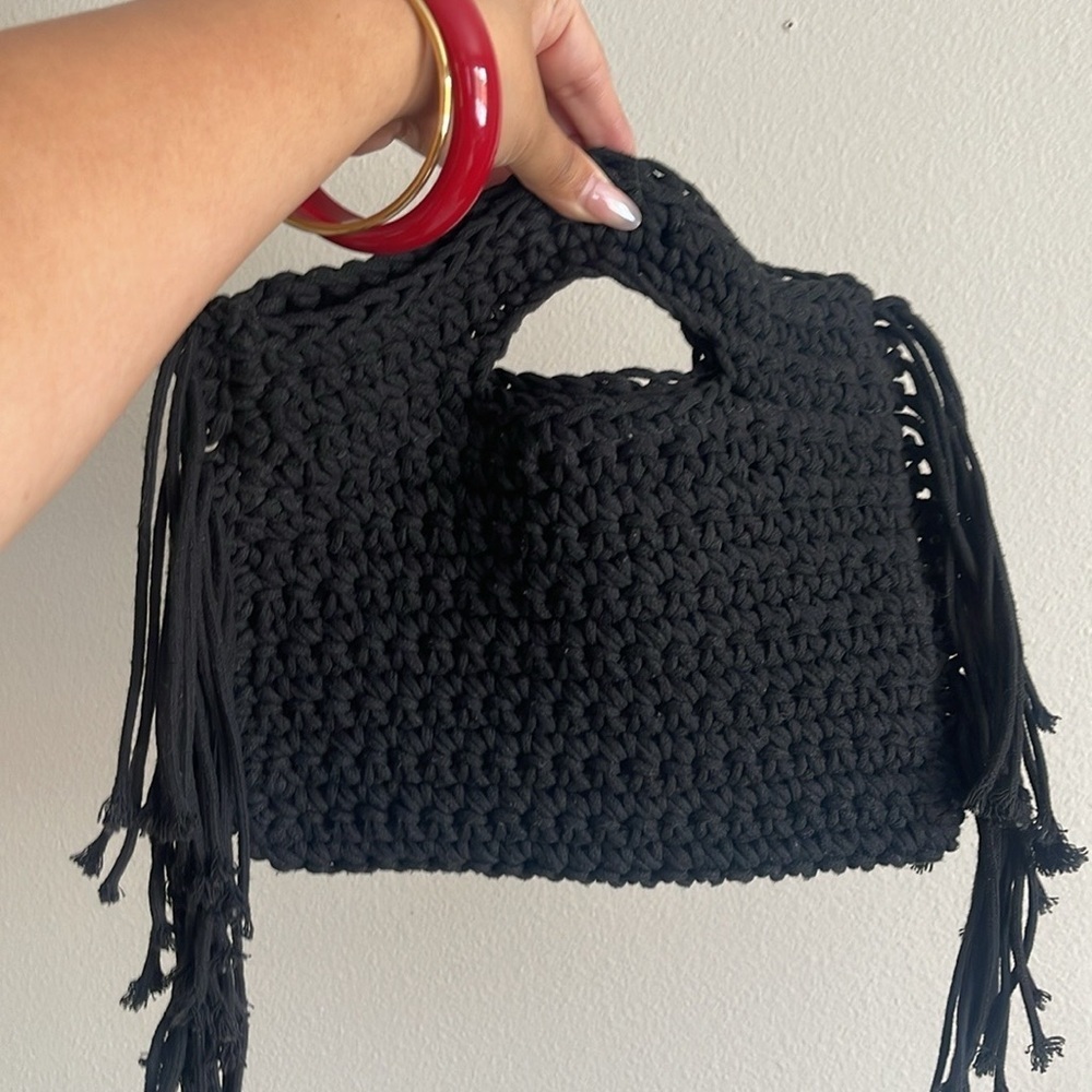 Black Crochet Handbag